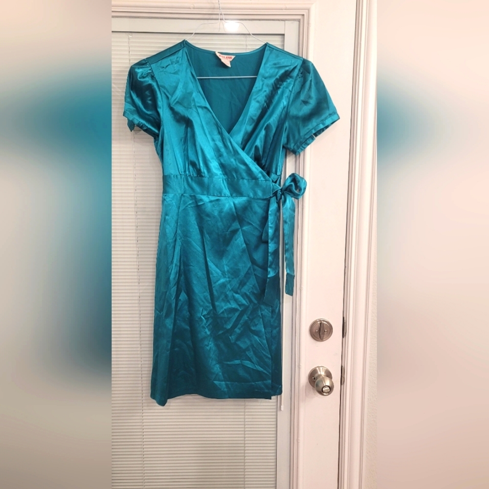 Teal Guess Jeans Wrap Dress Medium